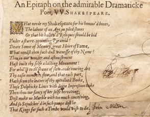 an epitaph on the admirable Dramaticke Poet VV Shakespeare.tiff