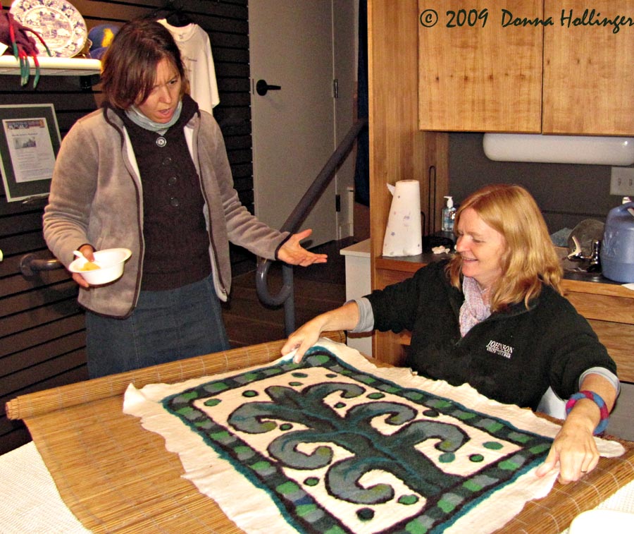 Janet Cathey Felter Showing a Rug