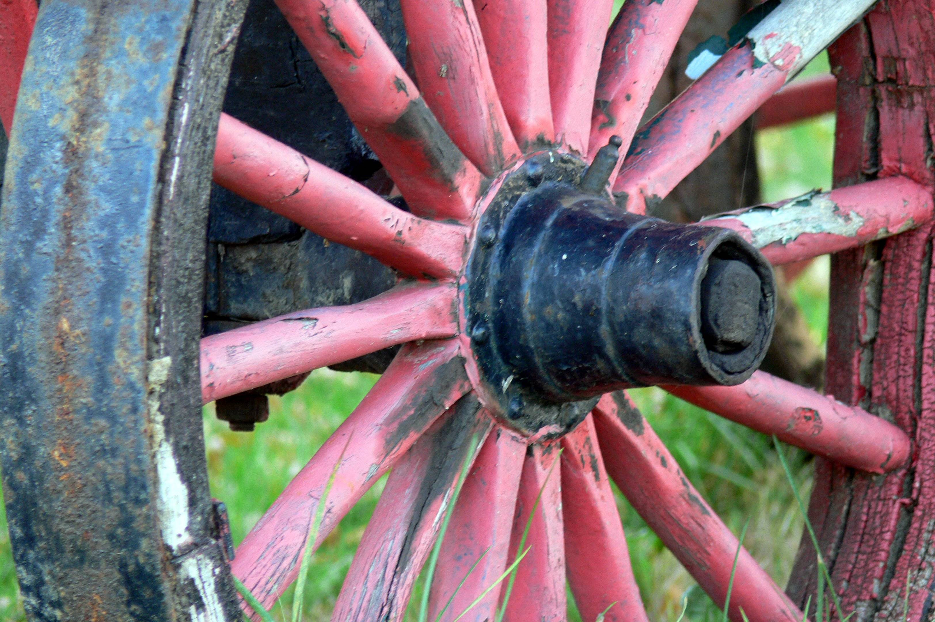 Old wagon wheels