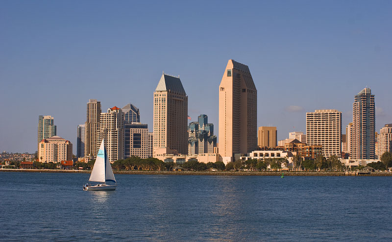 Downtown San Diego with Sailboat