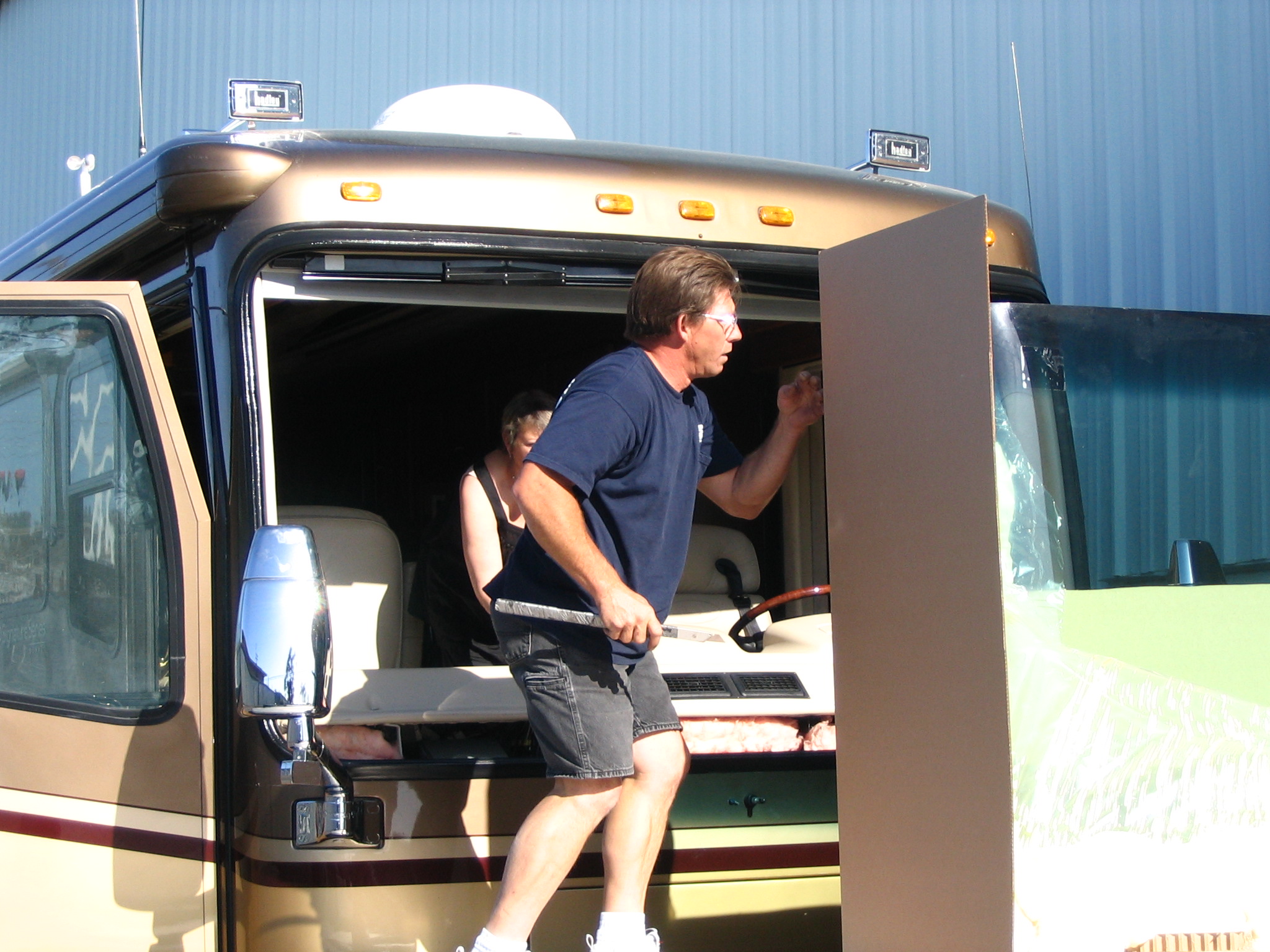 Coach gets new windshield in California