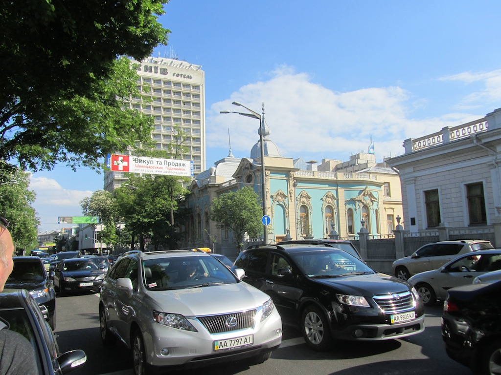 Kyiv: traffic, art nouveau, and Soviet, side by side