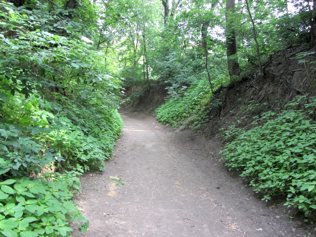 heres the citys famous ravines, a set of passages thru the hills around town