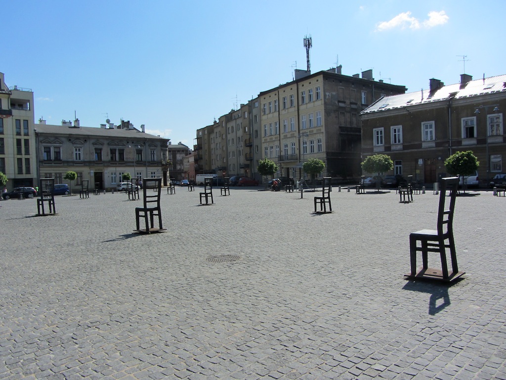 again with Alex, we return to the Podgorze area to see the Ghetto Monument
