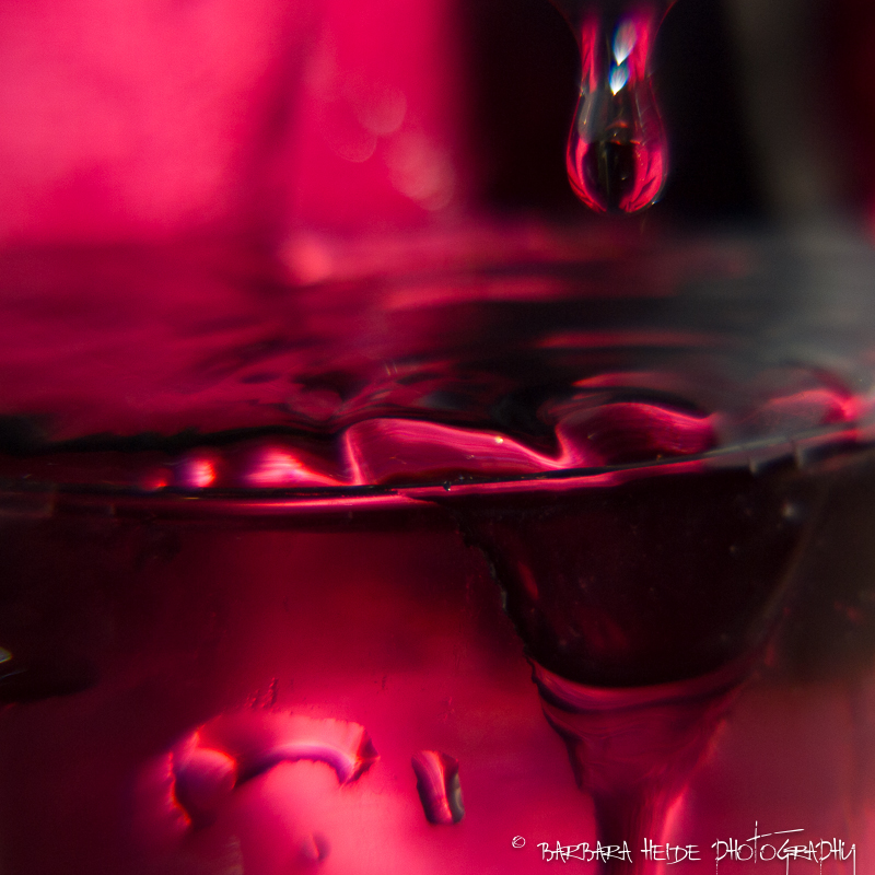 droplet and red cloth