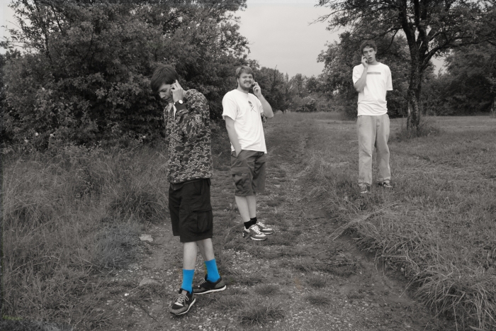 blue socks and mobile phones