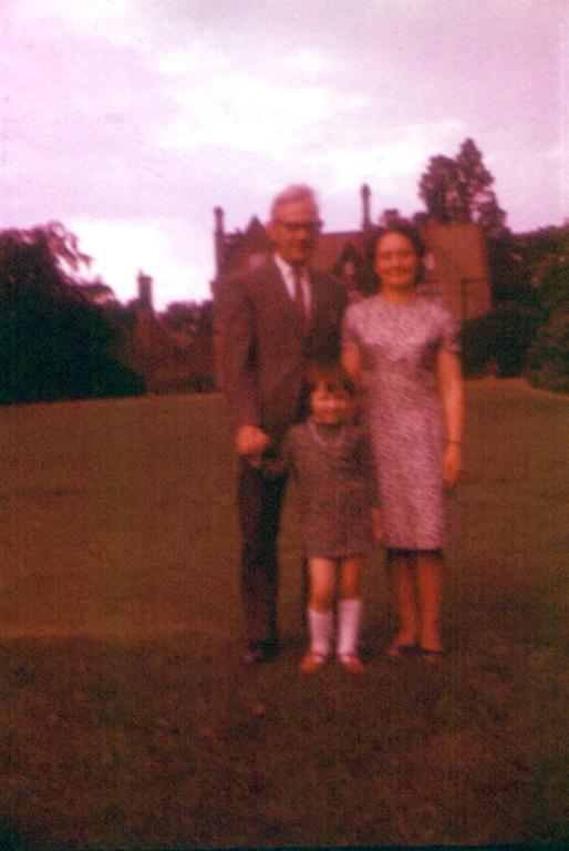 eSlide 16A Mum Dad and Kathy in stately home garden