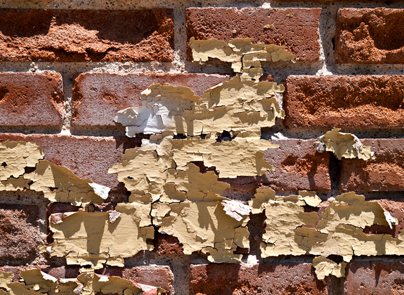 Brick and peeling paint