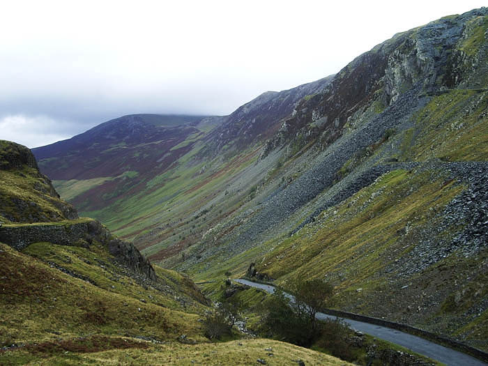 Road through Honister Pass, Lake District