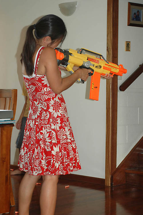 Kana plays with toys, Christmas 2010