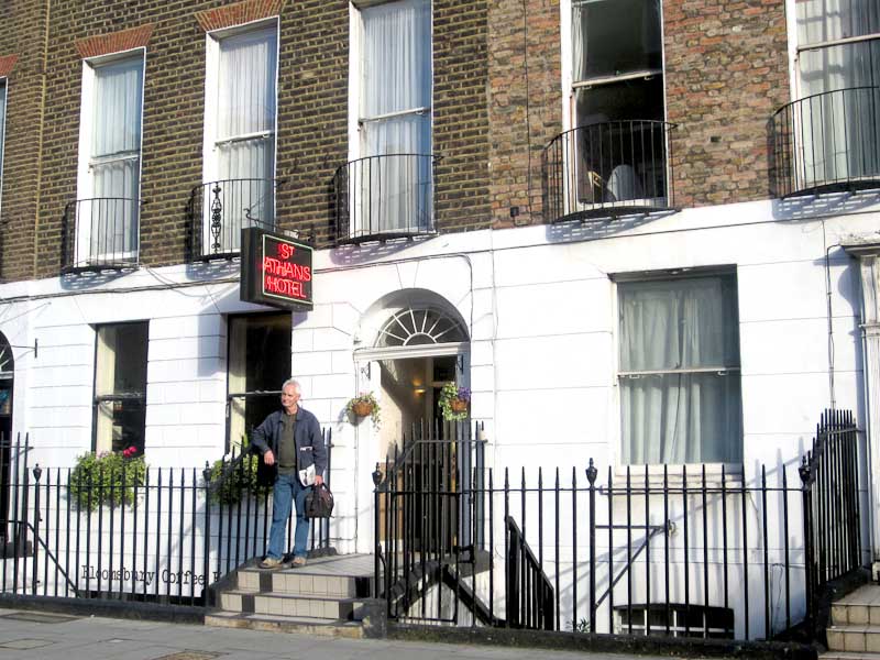 Our hotel, St Athans, as part of a typical London terrace