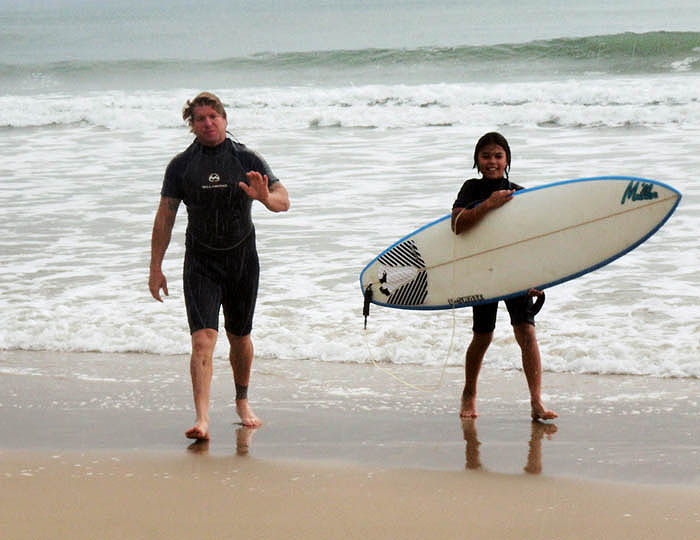 Father and son, April, 2008