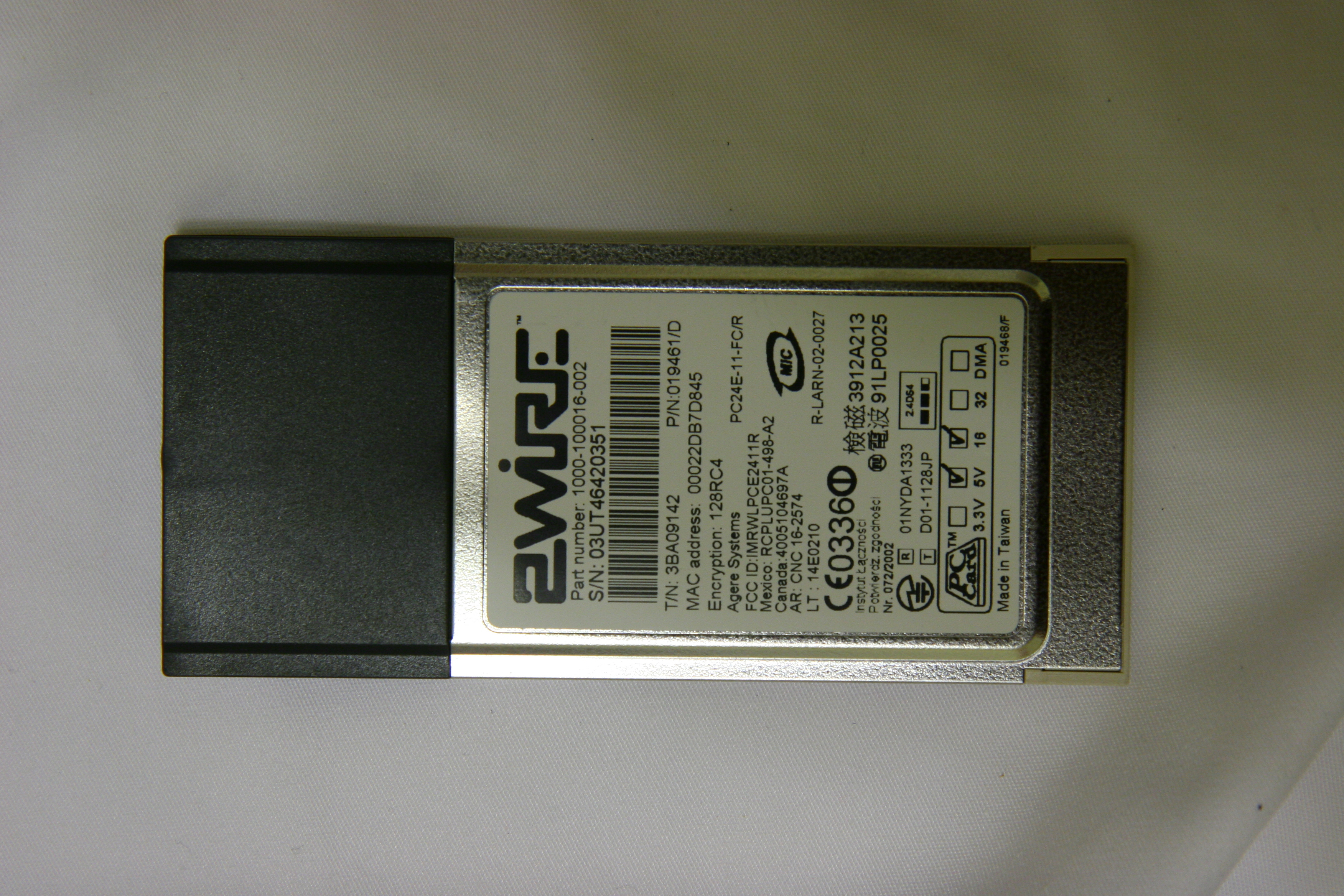 2Wire 802.11b Cardbus/PCMCIA Wireless Adapter