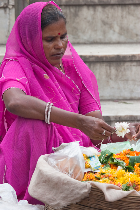 Selling flowers in front of the Jagdish Temple