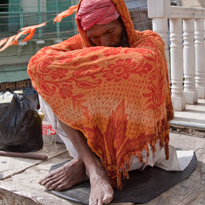 Sadu in front of the Jagdish Temple