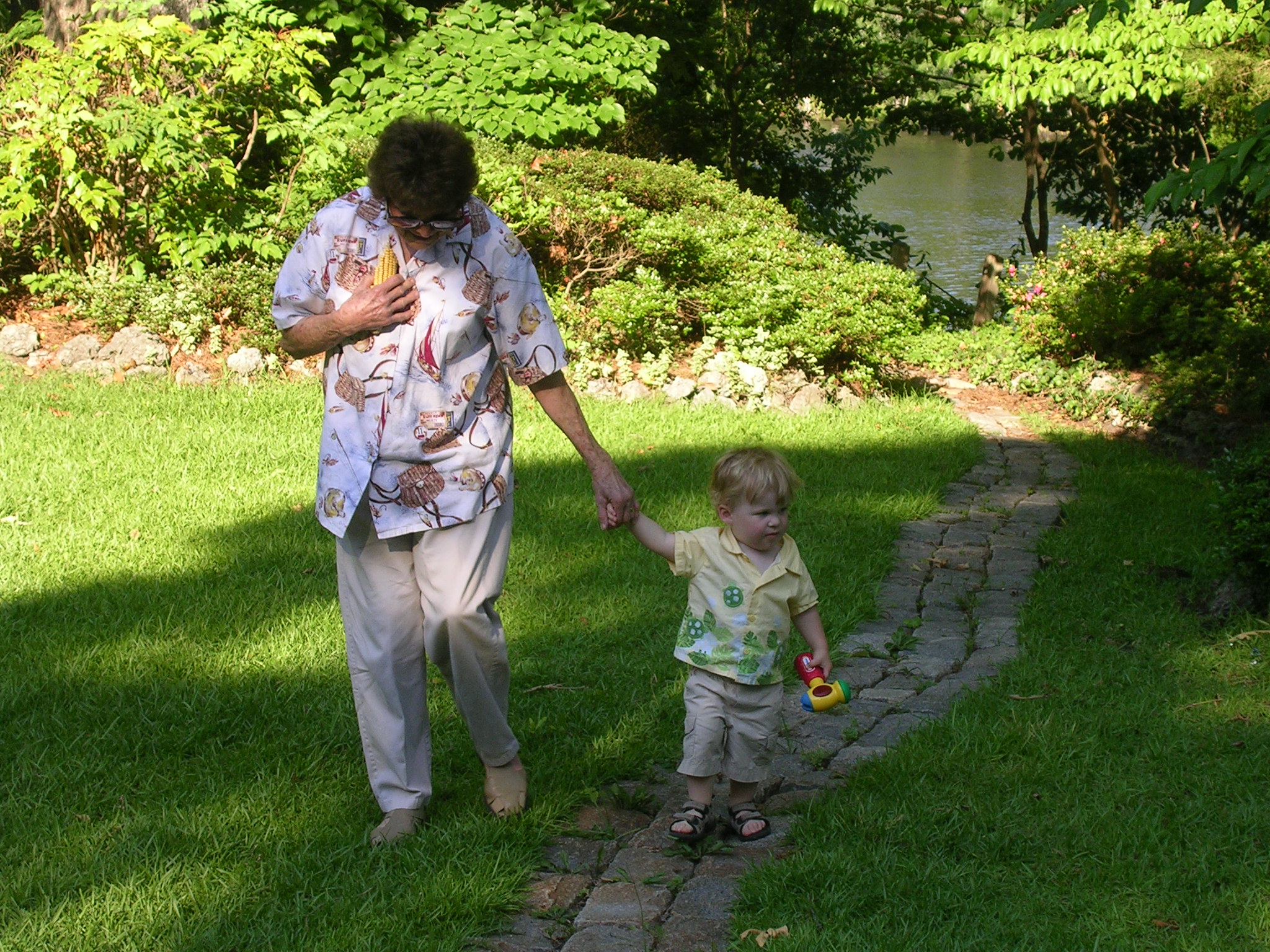Walk with Great Gram.JPG