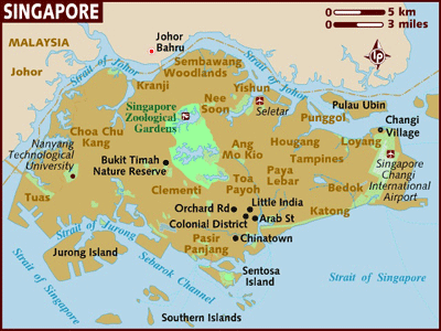 Map of Singapore.