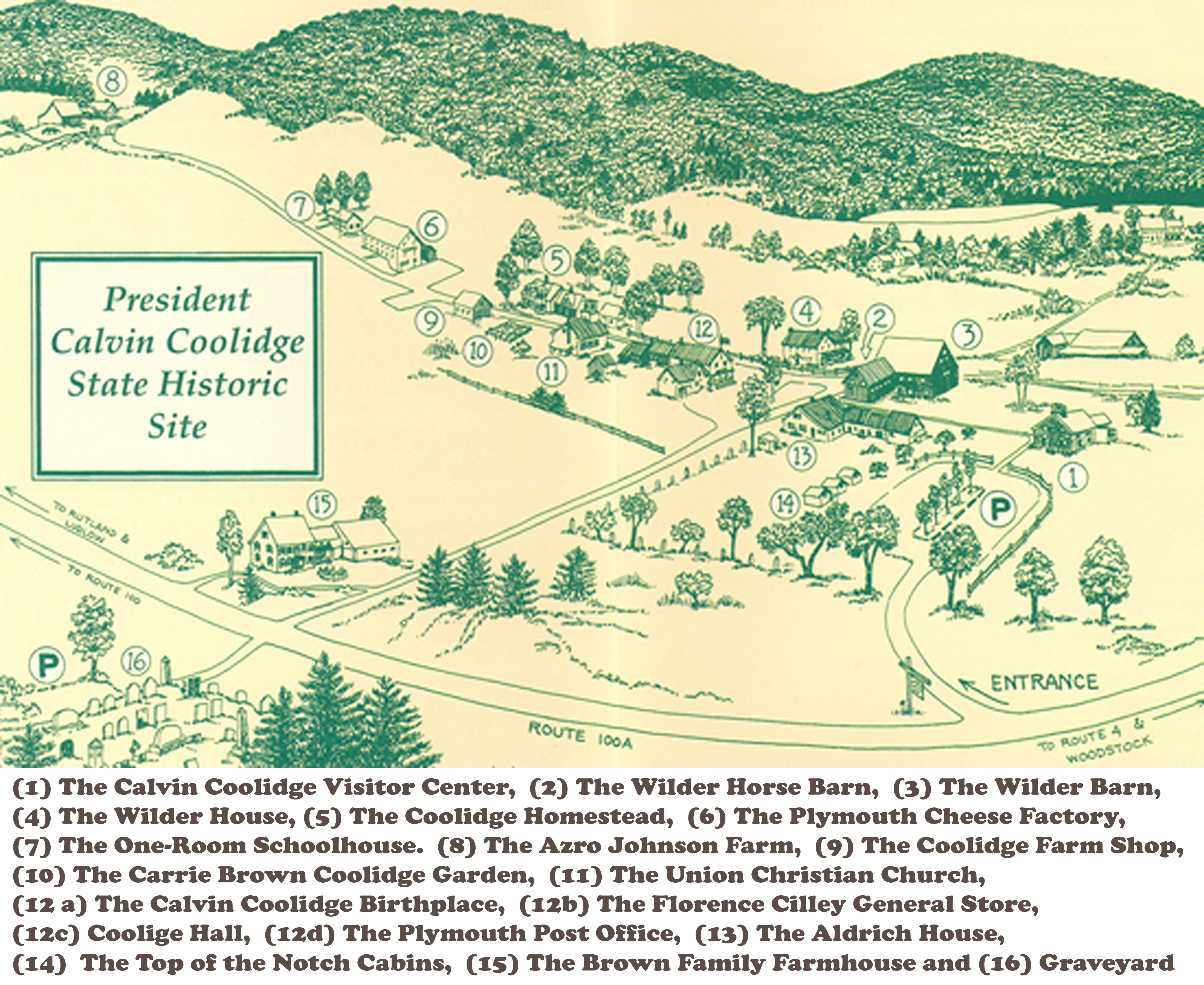 President Calvin Coolidge State Historic Site Map.