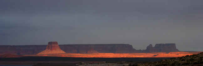 rock at sunset-Lake Powell