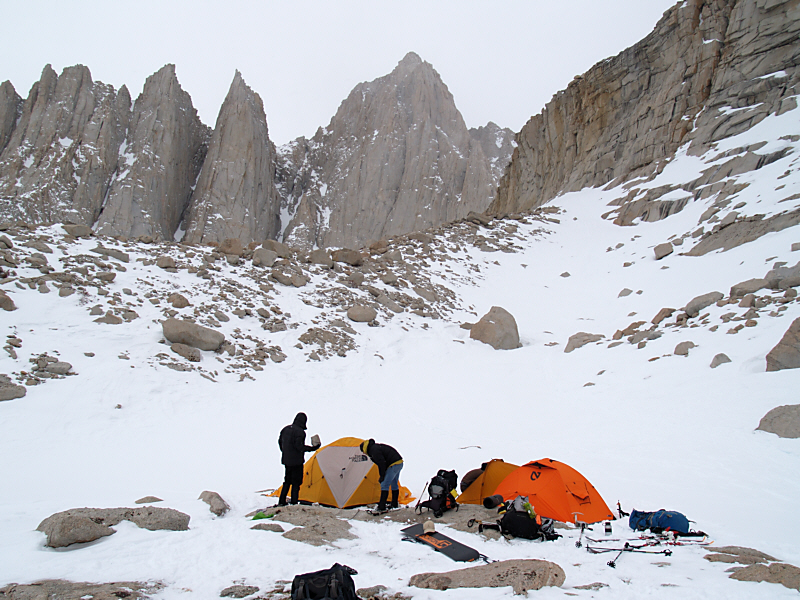 Camp below Whitney East Face