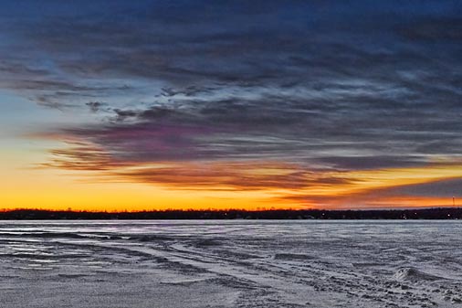 Frozen Lower Rideau Lake At Dawn 20110221