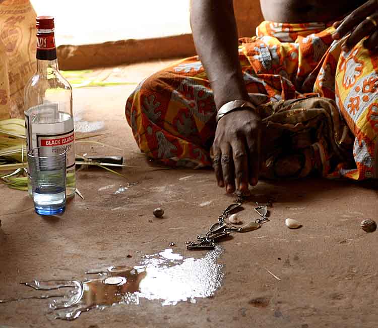 Voodoo. Part of the okpele if oracle in Abomey.