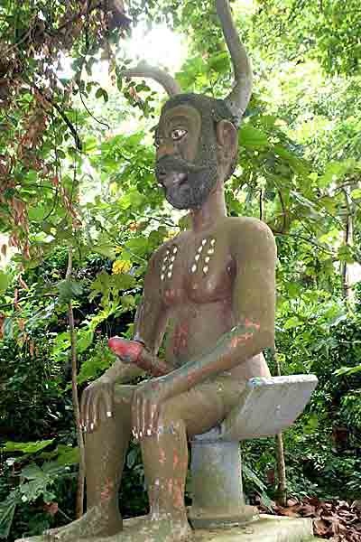 Voodoo. Mawu Lisa, the god of creation, in the Sacred Forest of Ouidah.