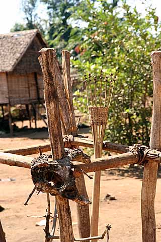 Sacrificial place for the animist Kreung in Kameng village, Cambodia.