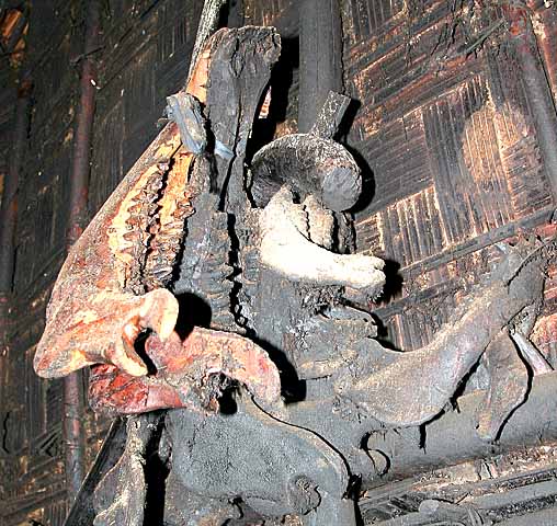 Signs of former sacrifices, jaw-bones of cows and buffaloes in a Phnong house. Pu Tang Village, Mondulkiri, Cambodia