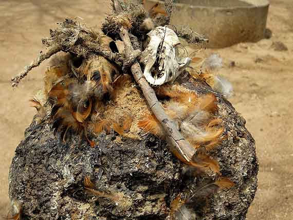 Offerings at a shrine in Tonga.