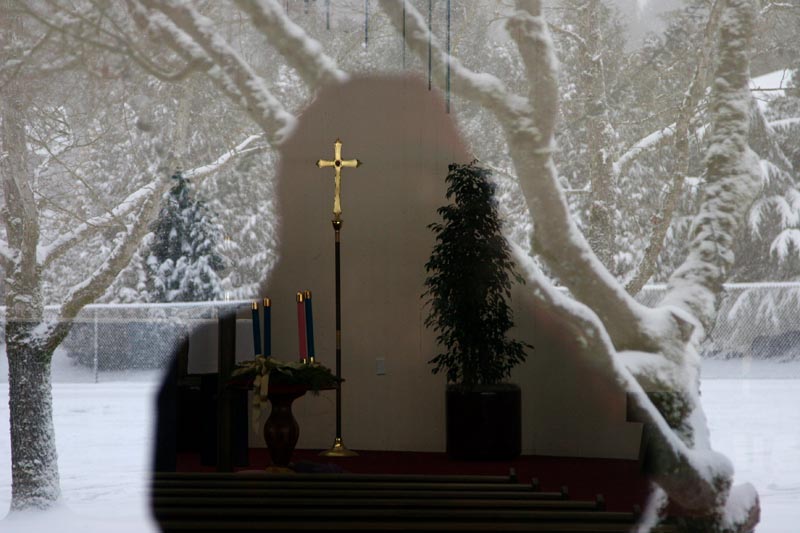 Wintry shadow cross