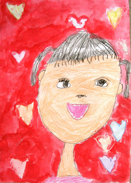 self-portrait, Danielle, age:4