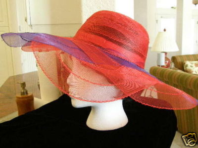 red & purple sun hat