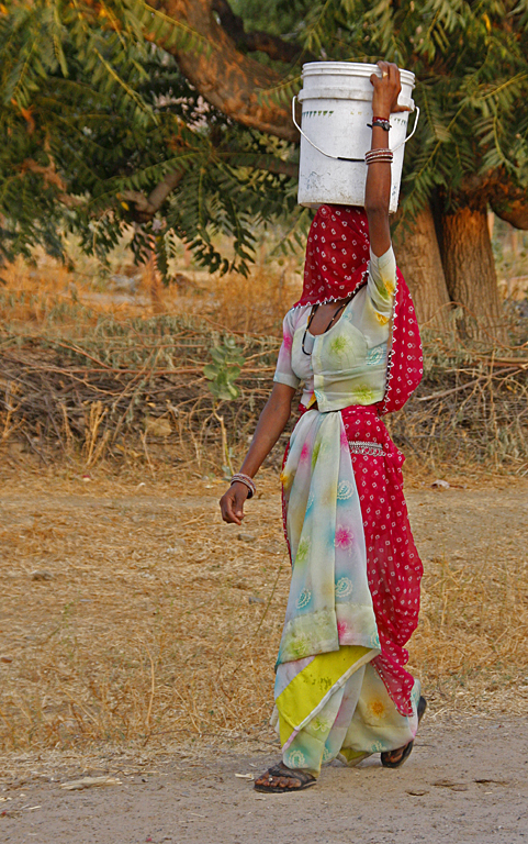 Veiled Face White Bucket