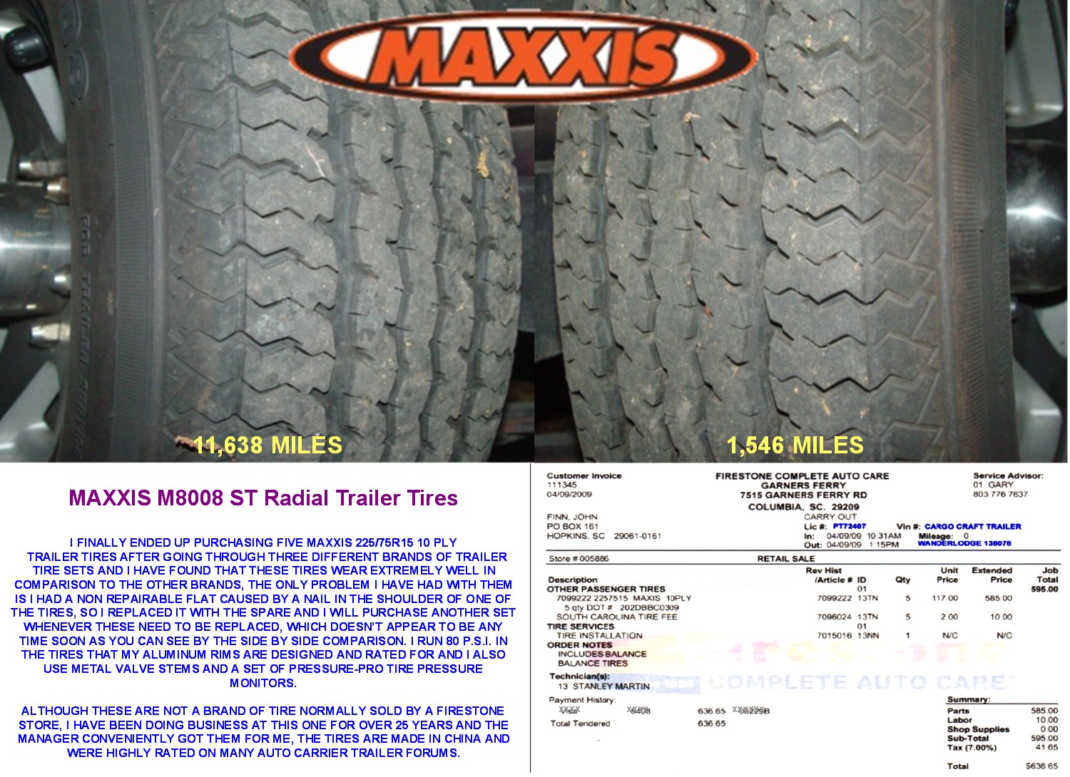 MAXXIS TRAILER TIRE COMPARRISON.