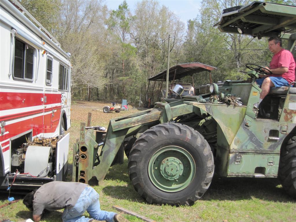 RANDY THREADING THE NEEDLE REMOVING THE OLD PERKINS / MARATHON GENSET