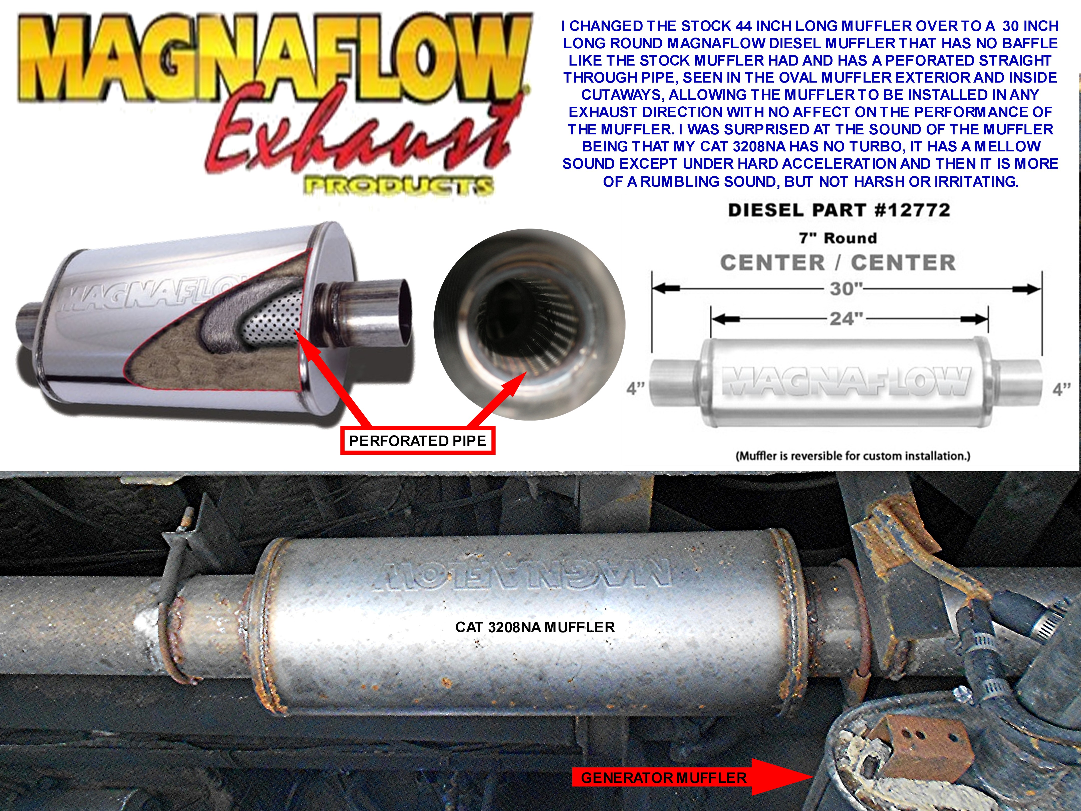 MAGNAFLOW STRAIGHT THROUGH EXHAUST MUFFLER