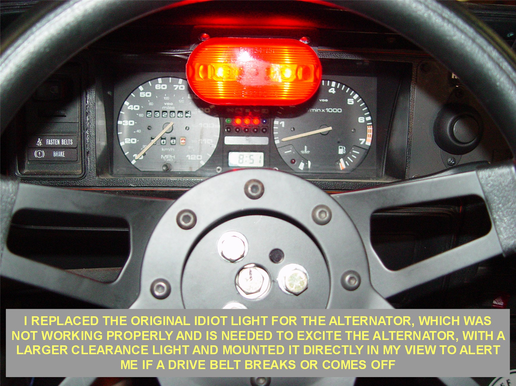 I REPLACED THE DEFECTIVE ALTERNATOR IDIOT LIGHT