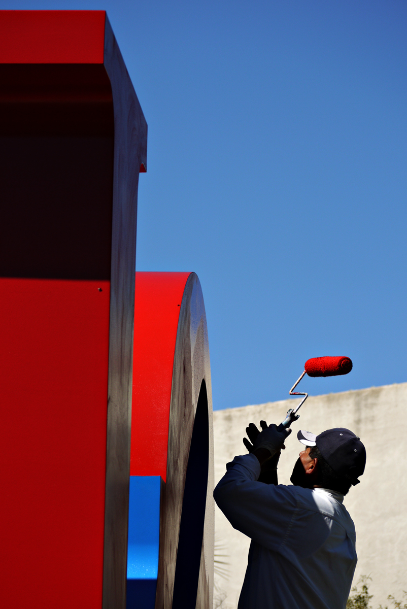 Seeing red, Civic Center Plaza, Scottsdale, Arizona, 2010