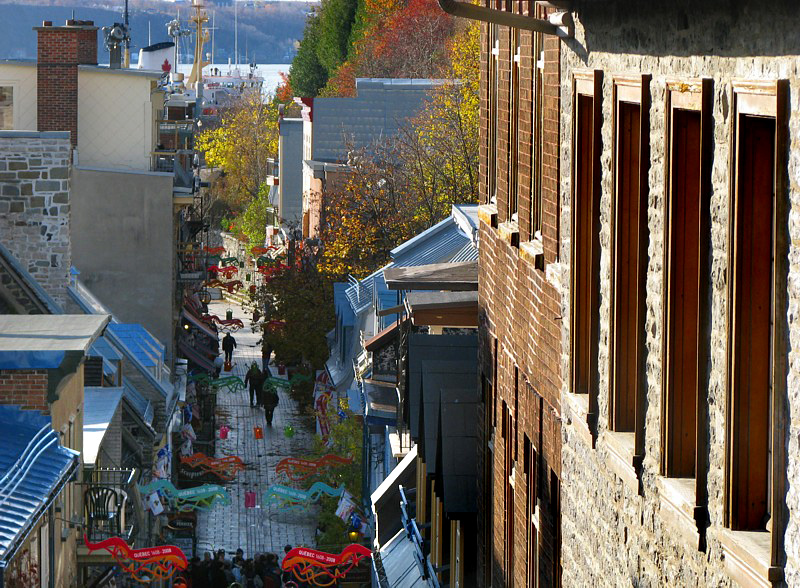 rue du Petit Champlain depuis l'escalier casse-cou