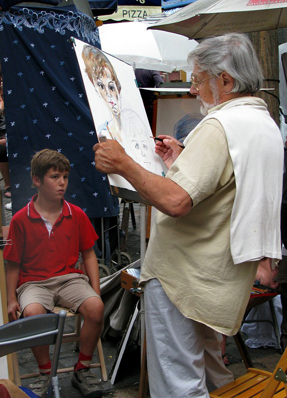 caricature d'un jeune garçon