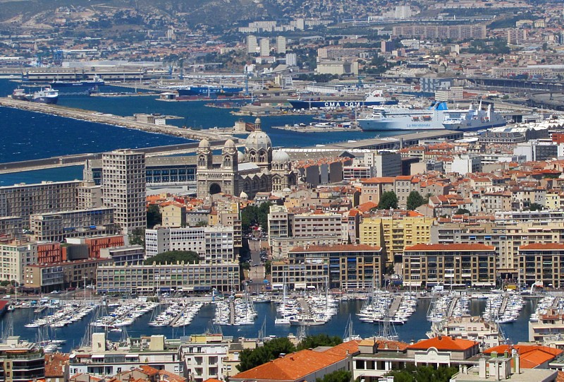 Port de Marseille et la cathdrale de la Major