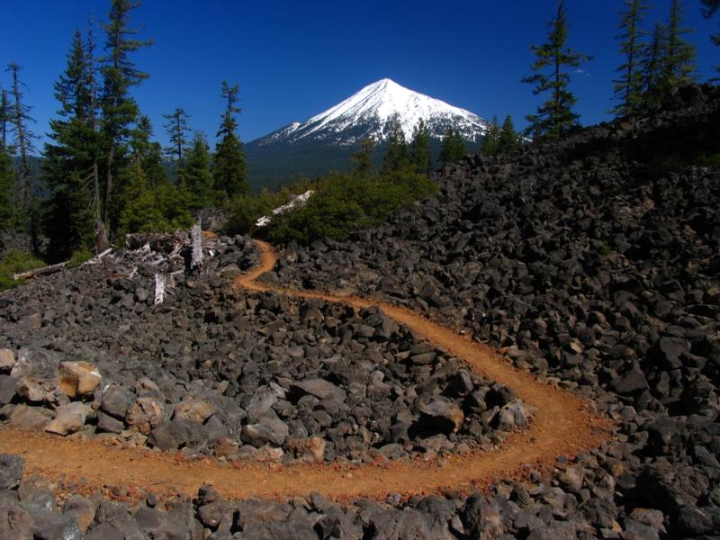 Mt McLoughlin viewed from the Brown Mtn Lava Flows.