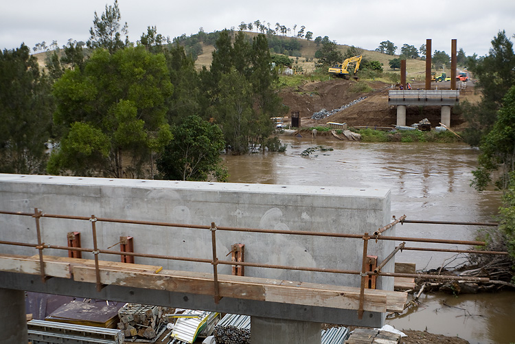 Foundations for the new Vic Olsen Bridge
