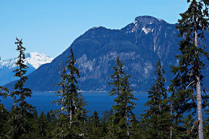 Mainland cliffs, Frederick Sound, Waterfalls