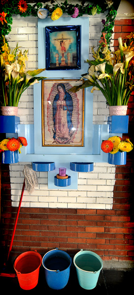 virgen mop bucket shrine