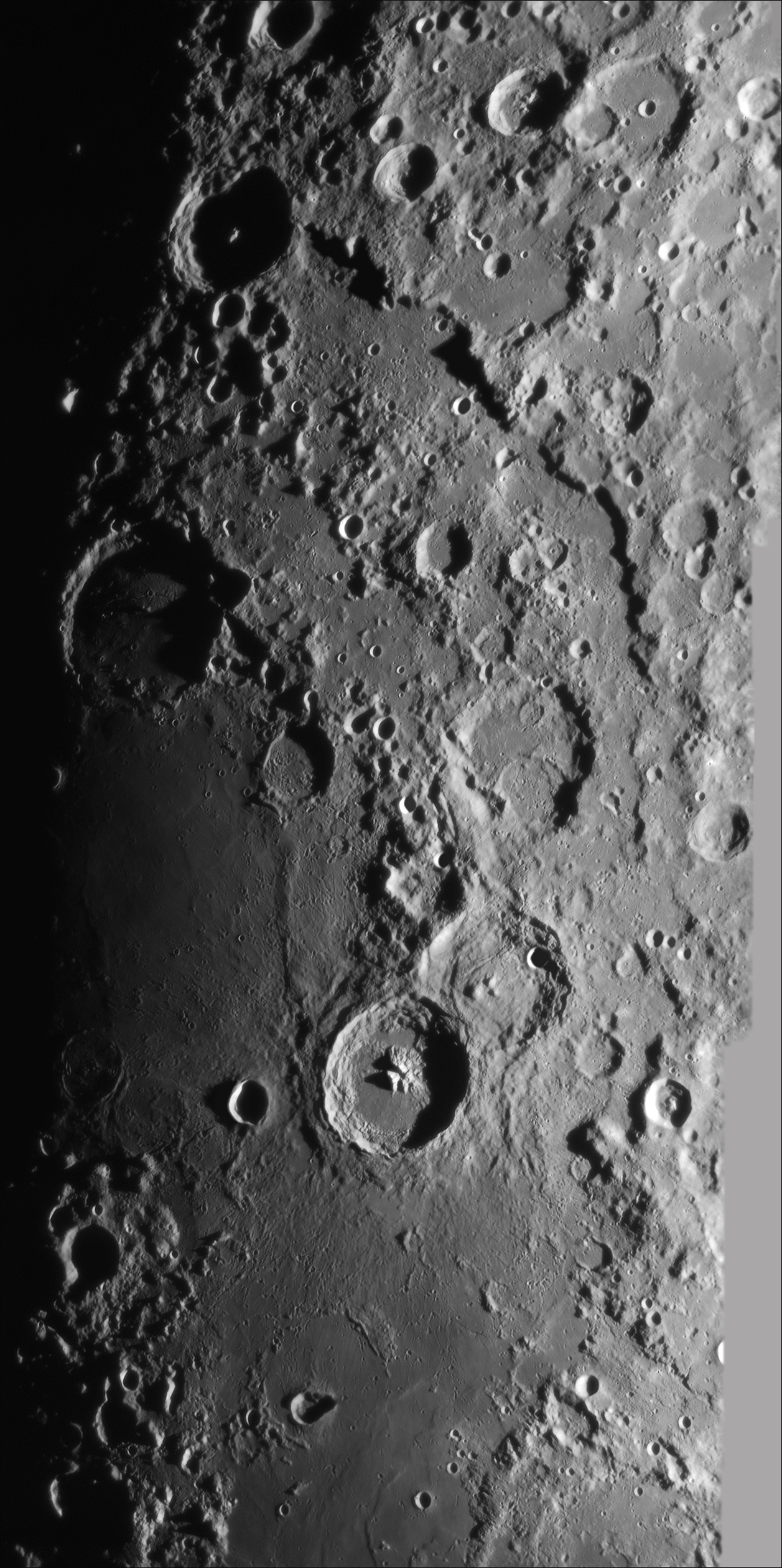 Theophilus & Rupes Altai (south up) 19-Oct-08 02:28UT