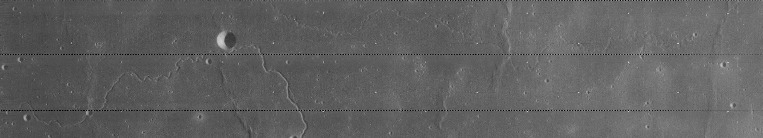 Narrow Rille near Rima Marius - Lunar Orbiter IV