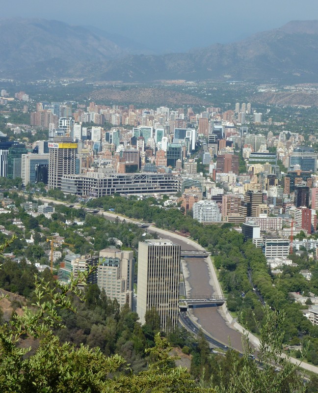 View north east from Cerro San Cristobal, Santiago, Chile