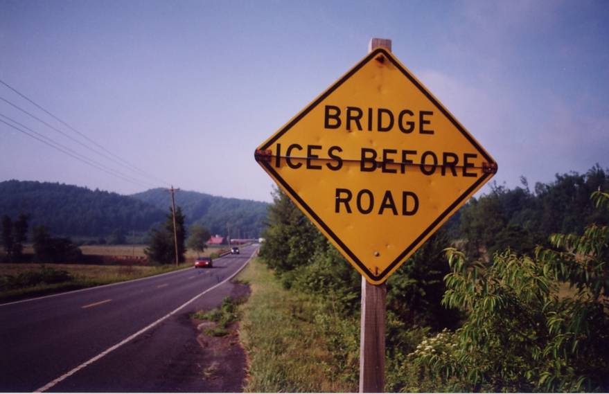 Bridge Ices Before Road (Baldwin, NC)